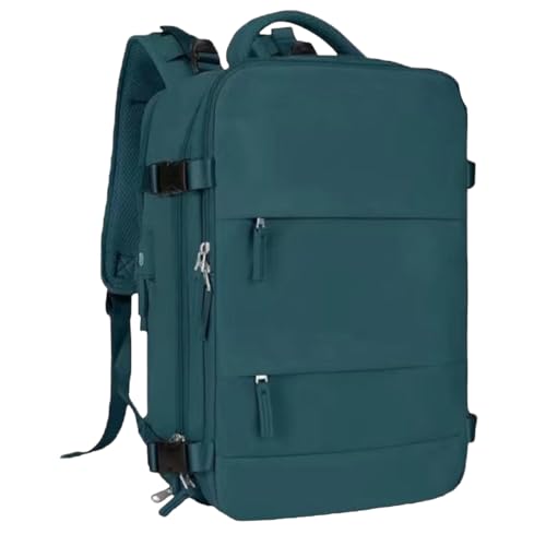 Mi Ko Mi Ka Mochila de Viaje Grande: Resistente al Agua, con Compartimento para Zapatos Separado, Puerto de Carga USB y Diseño Multifuncional Antirrobo. 2210 (Verde Oscuro)