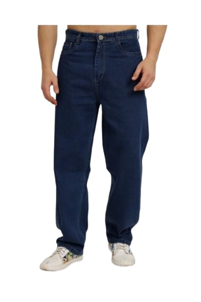 Men’s Wide Leg Mid Rise Trendy Jeans, Non-Stretchable and Pure Cotton Denim. Casual wear Perfect for Your wordrobe