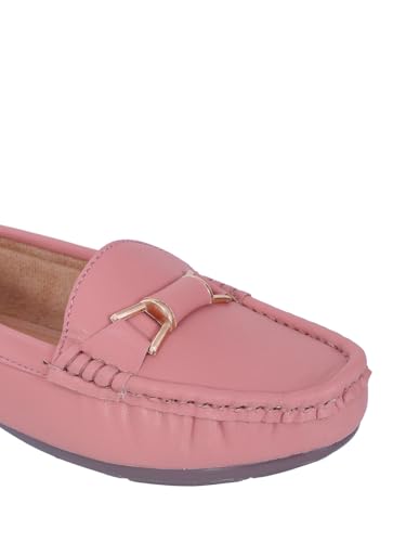 Image of Pluxh Women's Elegant Ballet Flats with Metal Accent | Soft Comfort Slip-On Shoes | Lightweight Everyday Footwear | Flexible Grip Sole | Office, Casual & Work Wear