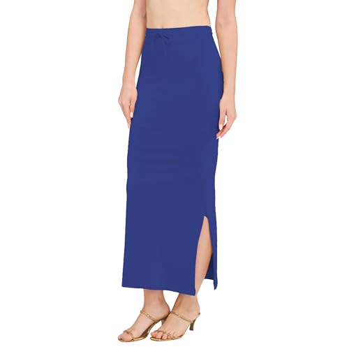 Image of DESI GIRL Cotton Lycra Stretchable Saree Shapewear Petticoat with Drawstring for Women | Fishcut Saree Petticoat with Side Slit for Easy Movement | Saree Shaper | Long inskirt
