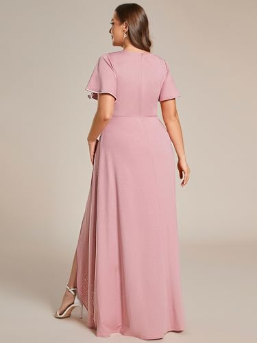 Image of Ever-Pretty Womens Glitter High Low Plus Size Cocktail Wedding Guest Dress