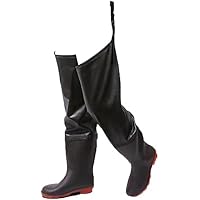 ERTsrhFD Fishing Waders Hip Black PVC Waterproof Buttocks Wading Boots, with Adjustable Buckle