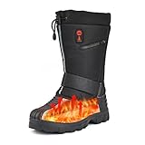 Heated Snow Boots for Men Women, Waterproof Insulated Shell Foot Warmer Boots, Hiking Winter Snow Boots, Insulated Fur Liner, Warm Outdoor Tall Boots (black, Adult, Men, 7, Numeric, US Footwear Size System, Medium)