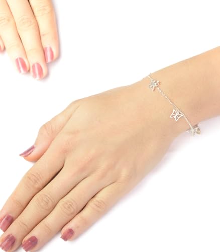 Gargi by P.N. Gadgil and Sons | 925 Sterling Silver | Dangling Charm Bracelet | Adjustable | Gift for Women and Girls | With Hallmark & 925 Stamp - Image 4