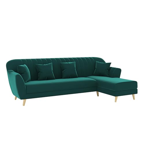 Image of Atticus RHS 6 Seater L Shape Sofa Set for Living Room (Pine Fabric) Premium Fabric Sofa Set