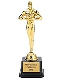 ZALHIN Gold Cup Trophy Award with Custom Engraving, 8.9" Personalized Custom Engraved for Employee Recognition, Sports Trophies, Thanks Gifts (Oscar)