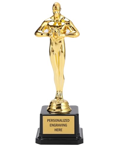 ZALHIN Gold Cup Trophy Award with Custom Engraving, 8.9" Personalized Custom Engraved for Employee Recognition, Sports Trophies, Thanks Gifts (Oscar)
