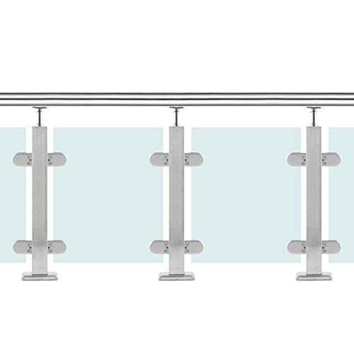 Columna de barandilla de vidrio de acero inoxidable con kit completo 5