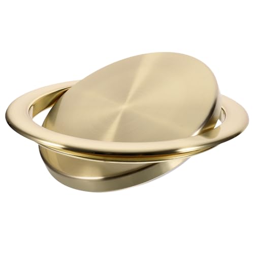 Couvercle basculant encastré poubelle cuisine en acier or avec clapet rotatif automatique - 2