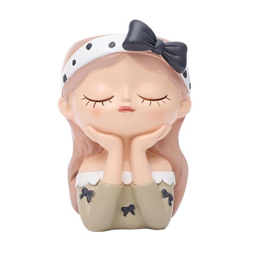 Lycass 女の子用植木鉢 樹脂製 植木鉢 かわいい クリエイティブ フラワープランター 植物容器 デスクトップ リビングルーム 本棚 オフィス ガーデン用, Style A