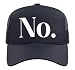 Minimalist No Statement Word Ironic Negative Bold Mood Trucker Hat with Adjustable Mesh Back, Navy Blue