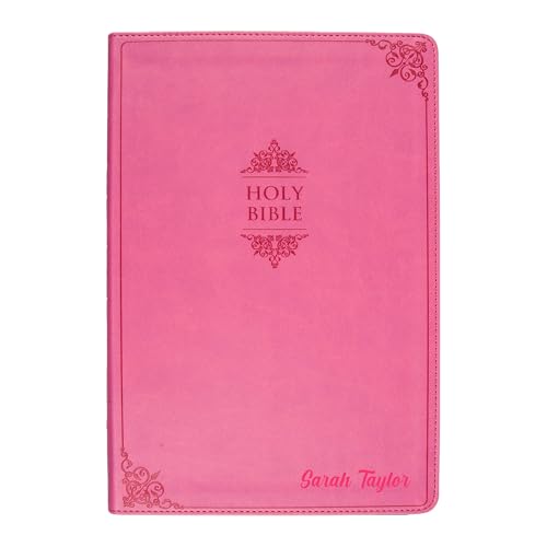 Personalized NIV Holy Bible Custom Engraved | Includes Name on Lower Right Corner of Faux Leather Cover | Custom Gift for Christian & Religious Celebrations (Pink | Medium Print, NIV)