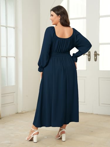 Image of SHESTARR Women's Plus Size Dress Long Sleeve Milkmaid Dress
