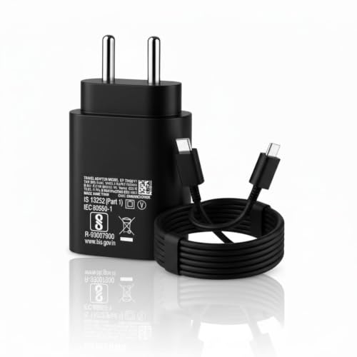 Image of 25W 3A PD Super-Fast Charging Adapter with 1M Type C Cable Compatible with Samsung Galaxy A27 /A57 /A37 /A07 /A17 /A36 /A56 /M47 /M17e / M17 /M07 /M36 /M06 /F70 pro /F70e /F07 /F17 /F36 /S26 |25watt USB C Fast Charger