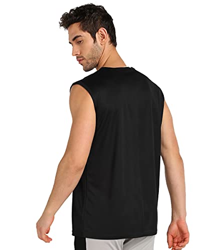 Image of TQH Sleeveless T Shirts for Men | Vest for Men | Tank Top Man | Sando for Man | Men's Sleeveless Gym Vest Round Neck Solid Casual T-Shirt for Workout Running Sports Beach