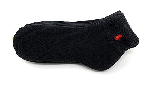 Ralph Lauren Polo Classic Sport 6 Pack half Cushioned sole Men's Socks (Black with Red Horse)