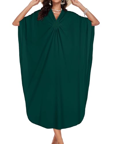 Image of Kaftan Dresses for Women V Neck Caftans Batwing Sleeve Beach Cover Ups