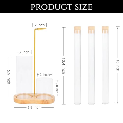 Incense Holder with Ash Catcher,2 in 1 Incense Burner for Sticks,Wooden Anti-ash Incense Stand Set with 3 Acrylic Tubes Birthday Gift for Women Mother Girl Friend Meditation Yoga Spa Home Office