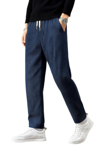 Image of Samfor Men's Comfortable Corduroy Pants | Relaxed Fit Stretch Waist Trousers for Everyday Wear