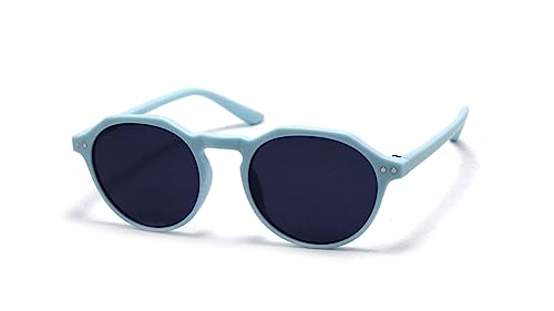 Óculos De Sol Retro Redondo Unissex Com Lentes Com Proteção Uv-400 Cor: Azul