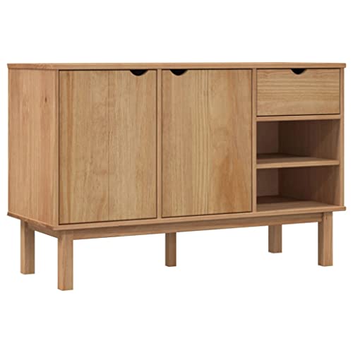 Preisvergleich Produktbild vidaXL Sideboard Schrank Anrichte Beistellschrank Kommode Mehrzweckschrank Standschrank Wohnzimmerschrank 114x43x73,5cm Massivholz Kiefer