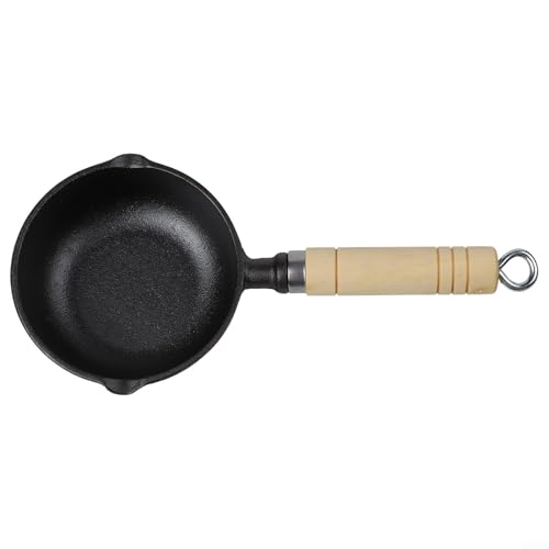 Ferro da stiro per friggere piccole padelle con fondo piatto spesso non rivestito, in ghisa, per friggere uova, riscaldare latte, soffriggere verdure (114 cm)