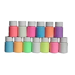 dans Le Pigment 13 Couleur Eco Non Toxique Lumineux Graffiti Peinture Pigment Cosmétique Fluorescent Imperméable pour Les Murs De Fête Bombes De Bain