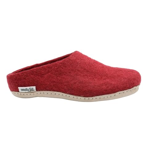 Handmade Maroon Slippers, Indoor Slippers, Wool Slip Ons, Slipper For Women And Men, Adult Unisex Slide