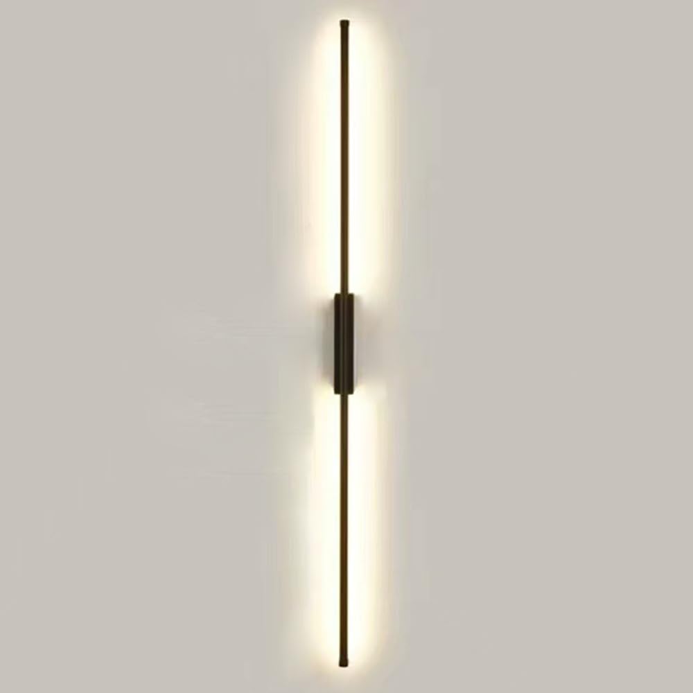 Klobvtt Black Wall Light Linear Wall Sconce Lighting Fixture Modern LED Wall Lamp Long Strip Hardwired Sconces Wall Lights Indoor for Living Room Bedroom Hallway Office Stairs