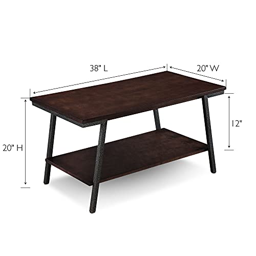 Leick Empiria Modern Industrial Condo/Apartment Coffee Table - Walnut #TOP2
