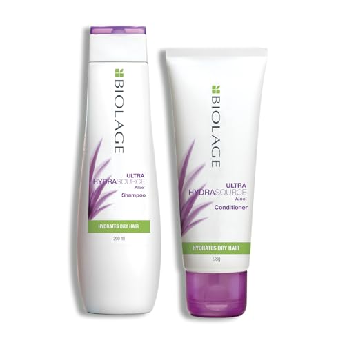 Image of Biolage Professional Hydrasource Anti-Dryness Shampoo and Conditioner Combo, Hydrates and Moisturizes Dry Hair, Enriched with Aloe, 200ml + 98g