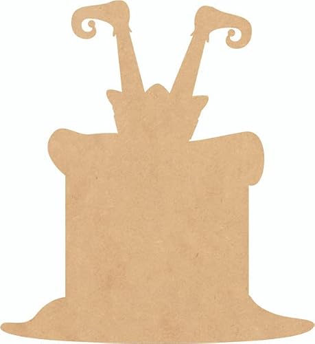 Elf Stuck in Chimney Wood 2" Cutout, Paintable Unfinished Christmas 1/4"