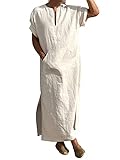 Material: Baumwoll-Leinen-Mischung, weich und atmungsaktiv, damit Sie sich den ganzen Tag wohl und entspannt fühlen. Packungsinhalt: 1 x Herrenlanges Kleid.