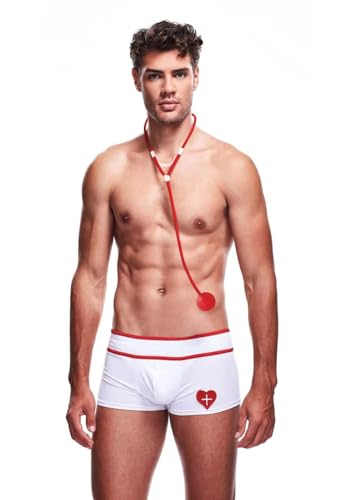 Envy Menswear Herren Doctor Love Boxershorts, Weiß, XL