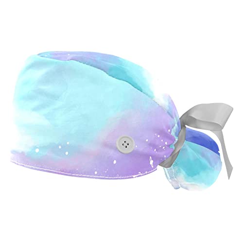 Chapeaux bouffants unisexe aquarelle ciel : casquettes de travail ajustables