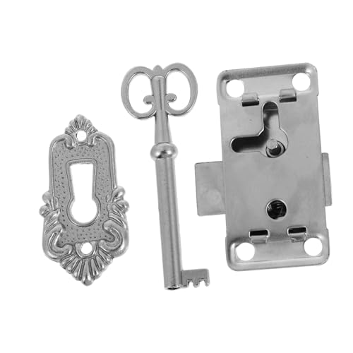 LIFKOME 2 juegos Cerraduras de Armario Vintage con Llaves Pestillos Decorativos para Muebles Cajas de Joyería y Diseño Antiguo Resistente la Corrosión Fácil Instalación Acabado Níquel