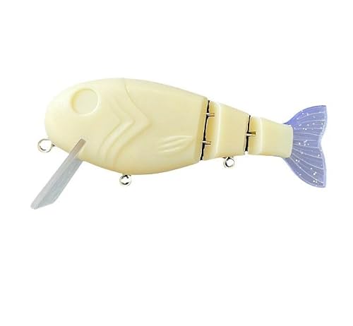 Cuoyuqie 2pcs 12.5CM 47G Throwback Swimbait Floating Soft Tail Swimbait DIY Unpainted Bait Blank Fishing Lure