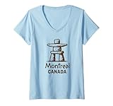 Photo Gallery donna montreal, canada, inukshuk, souvenir, minimalista, illustrazione maglietta con collo a v Photo Gallery donna montreal, canada, inukshuk, souvenir, minimalista, illustrazione maglietta con collo a v