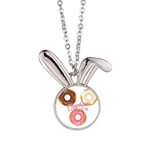 Collier lapin et trois desserts occidentaux en pendentif fantaisie