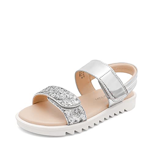 Image of DREAM PAIRS Girls Sandals Glitter Two Strapped Casual Open Toe Sandals Little Kid /Big Kid