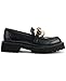 Karl Lagerfeld Paris Women's Giana Embellished Loafer Flat, Black/Gold, 8