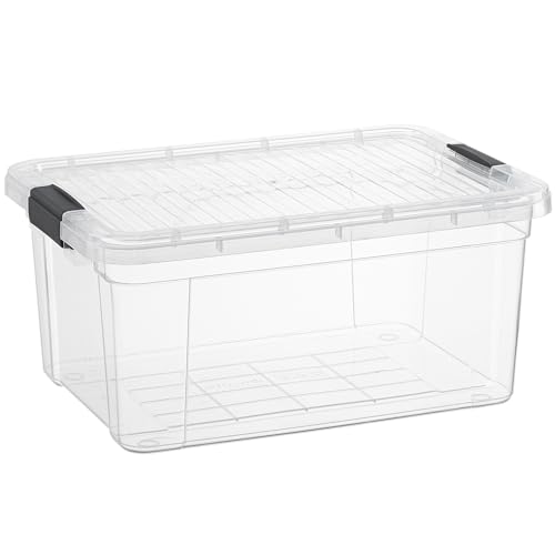 Image of Superio 11 Quart Clear Plastic Storage Boxes with Lids, Stackable Organizer Containers, BPA-Free Storage Bins for Home, Office, School & Dorm, 1 Pack