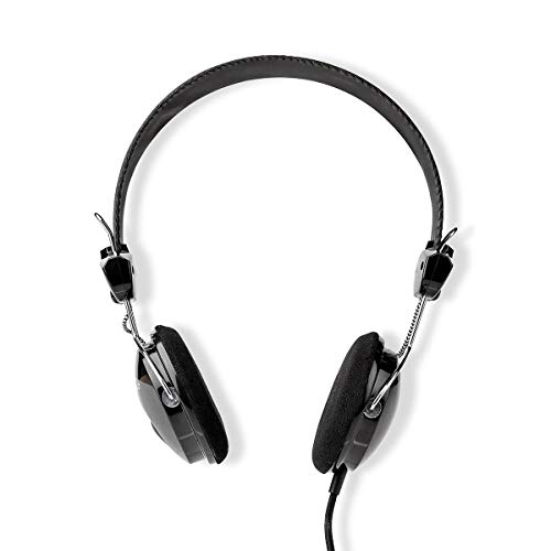 NEDIS On-Ear Wired Headphones, Ultra-Lightweight Compact Design, Soft Cushion Ear Pads, Braided Tangle-Free Cable