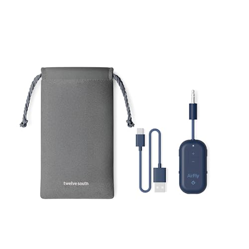 Twelve South AirFly Pro 2 Bluetooth 5.0 Transmitter/Receiver for TV to 2 Wireless Headphones – Wireless Adapter for AirPods, Car, Gym, Home, Use with Any 3.5 mm Audio Jack, Blue by Twelve South - Image 8