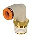 SMC KQ2L11-34S ONE-TOUCH FITTING, 3/8 INCH TUBE OD, SERIES KQ2, MALE ELBOW/UNION/PLUG-IN/REDUCER, 1/8 NPT PORT SIZE, WHITE BODY, LIGHT GRAY RELEASE, WITH THREAD SEALANT