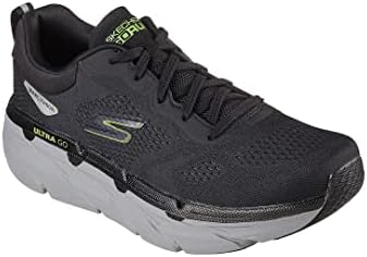 Skechers Men's Sneaker Road Running Shoe, Black and Lime Textile, 9.5 | Image 1