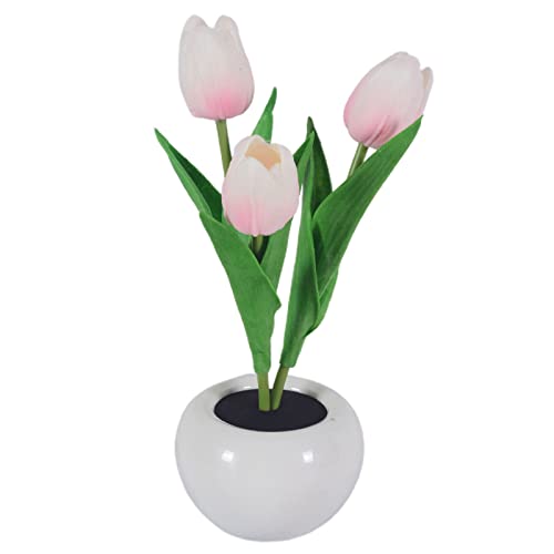 Cute Night Light, Creative Simulation Tulip Table Lights With Vase, Romantic Table Lamp Ornaments For Bedeoom, Saving Light Lamp Home Living Room Desktop Decor For Home Decor, Table Centerpieces Pin #TOP4