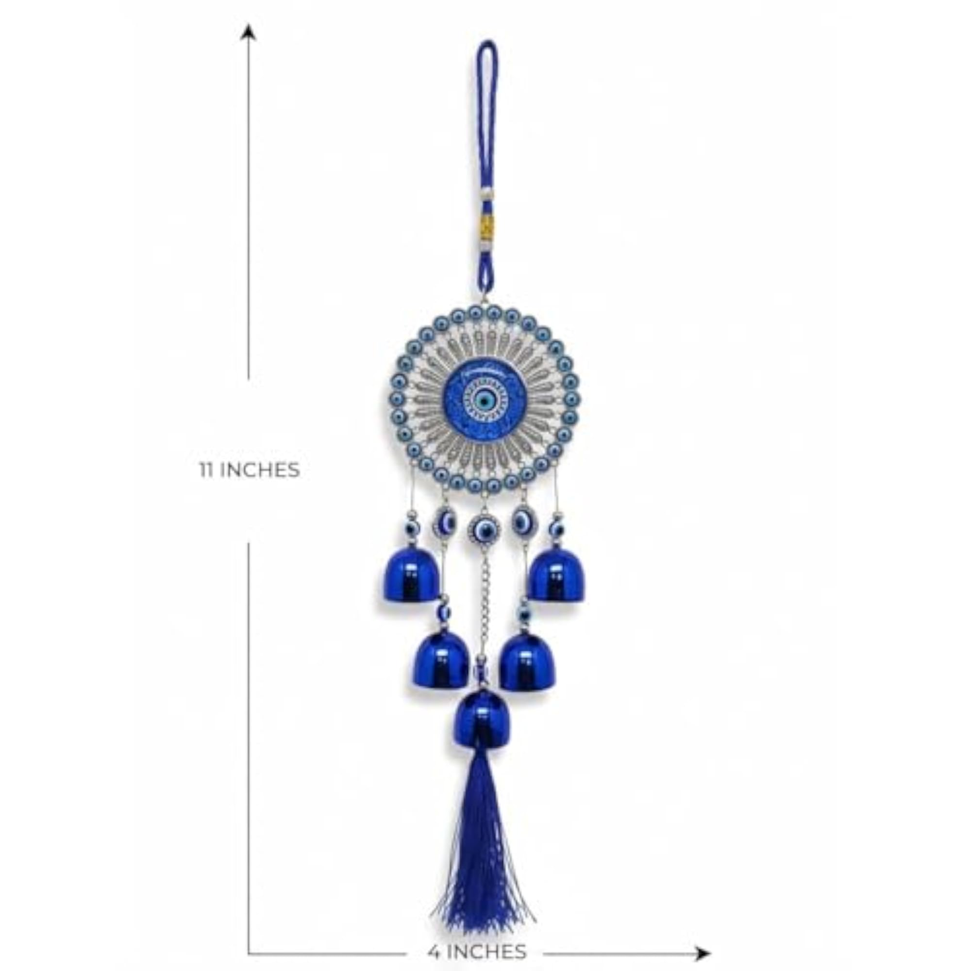 Evil Eye Hanging Wall Decor with Tassel and Bells