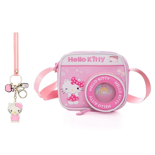 Cute Mini Crossbody Bags, Soft PU Leather Shoulder Bags, Cartoon Adjustable Zipper Cross Body Bag - 2pcs (Pink)