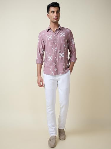 Image of Thomas Scott Mens Regular Fit Embroidered Full Sleeves Casual Shirt